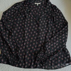 Elegant Black Floral Women's Blouse